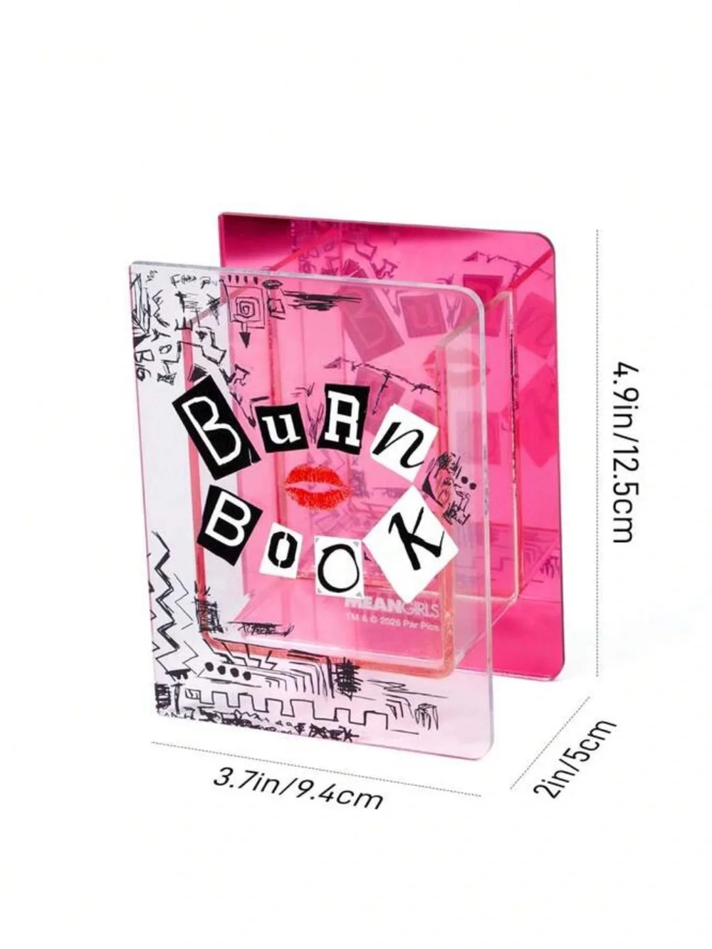 Kohl's Pink Clear Acrylic 'Burn Book' Mini pencil box